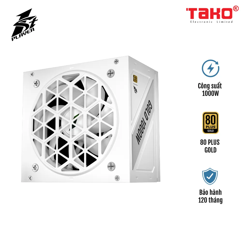 NGUỒN MÁY TÍNH 1STPLAYER NGDP-GLD-1000 1000W TRẮNG (80 PLUS GOLD)