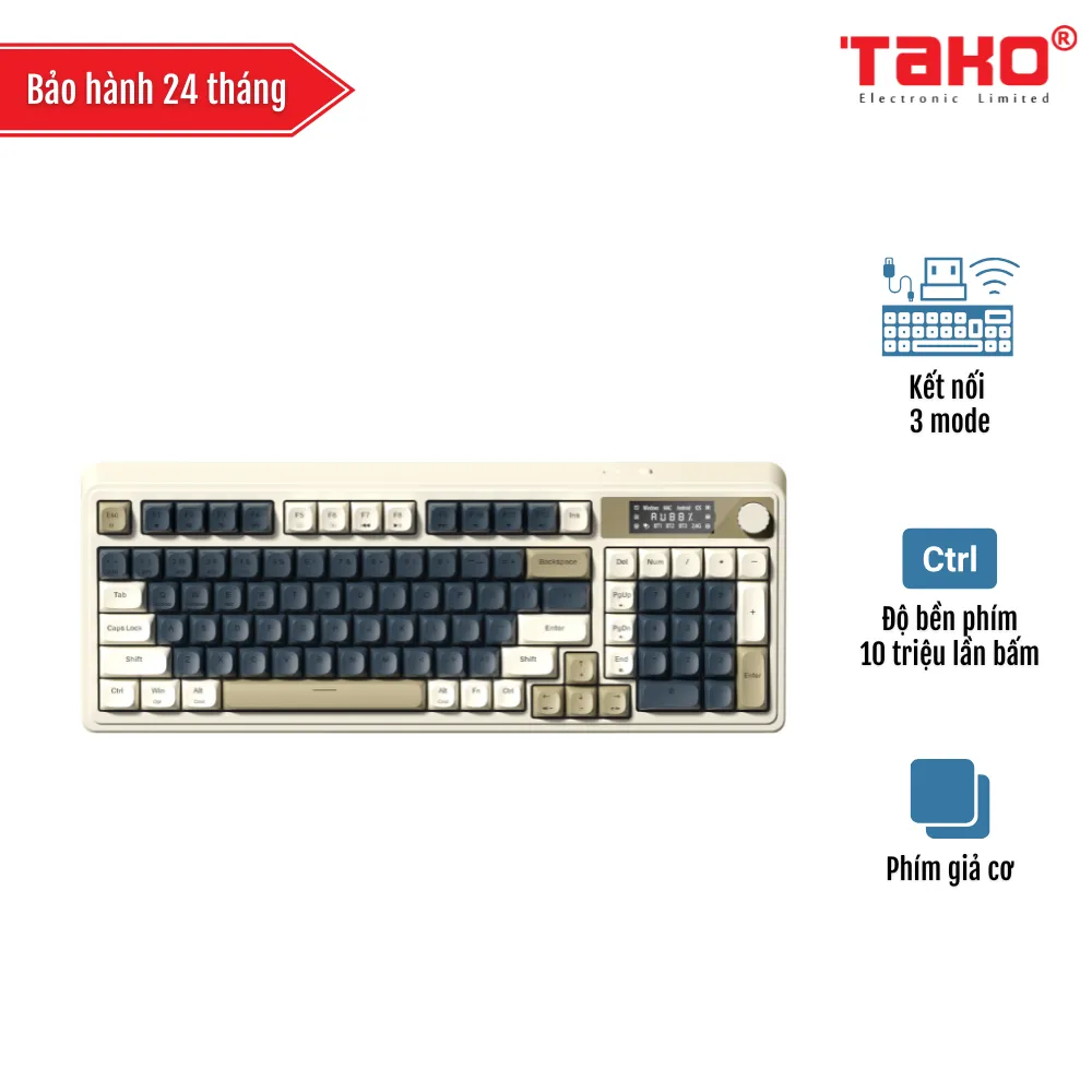 AULA S99 PRO (1486) BÀN PHÍM GIẢ CƠ GAMING 3 MODE (Phiên bản Be + Xanh dương + Xanh oliu)