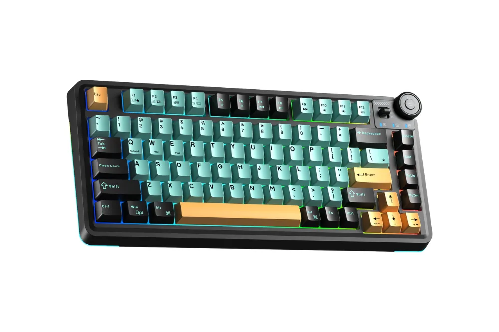 AULA AU75 (3381) BÀN PHÍM CƠ GAMING 3 MODE (Phiên bản màu Đen+xanh lá+cam, Bloomfield switch) 3