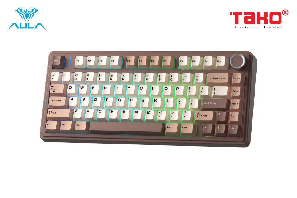 AULA F75 (3305) BÀN PHÍM CƠ GAMING 3 MODE (Phiên bản màu Nâu be/ Barbie switch) 3