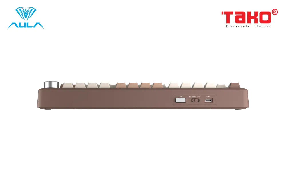 AULA F75 (3305) BÀN PHÍM CƠ GAMING 3 MODE (Phiên bản màu Nâu be/ Barbie switch) 5