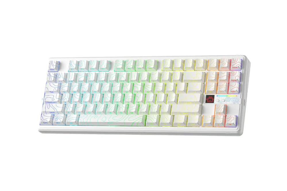 AULA F87 PRO V2 (2605) BÀN PHÍM CƠ GAMING 3 MODE (Phiên bản Màu Trắng Contour/ Star Vector switch) 2