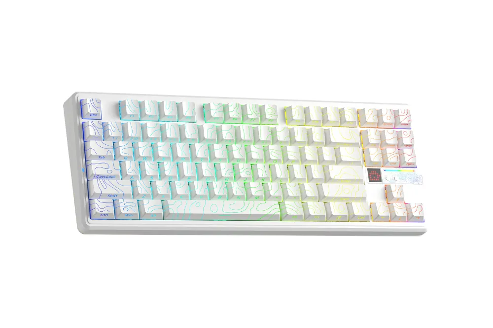 AULA F87 PRO V2 (2605) BÀN PHÍM CƠ GAMING 3 MODE (Phiên bản Màu Trắng Contour/ Star Vector switch) 3