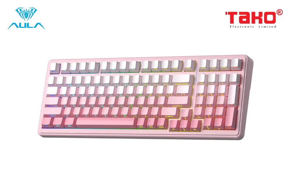 AULA F99 (2056) BÀN PHÍM CƠ GAMING 3 MODE (Phiên bản màu Hồng gradient/ Dream Sakura switch) 3