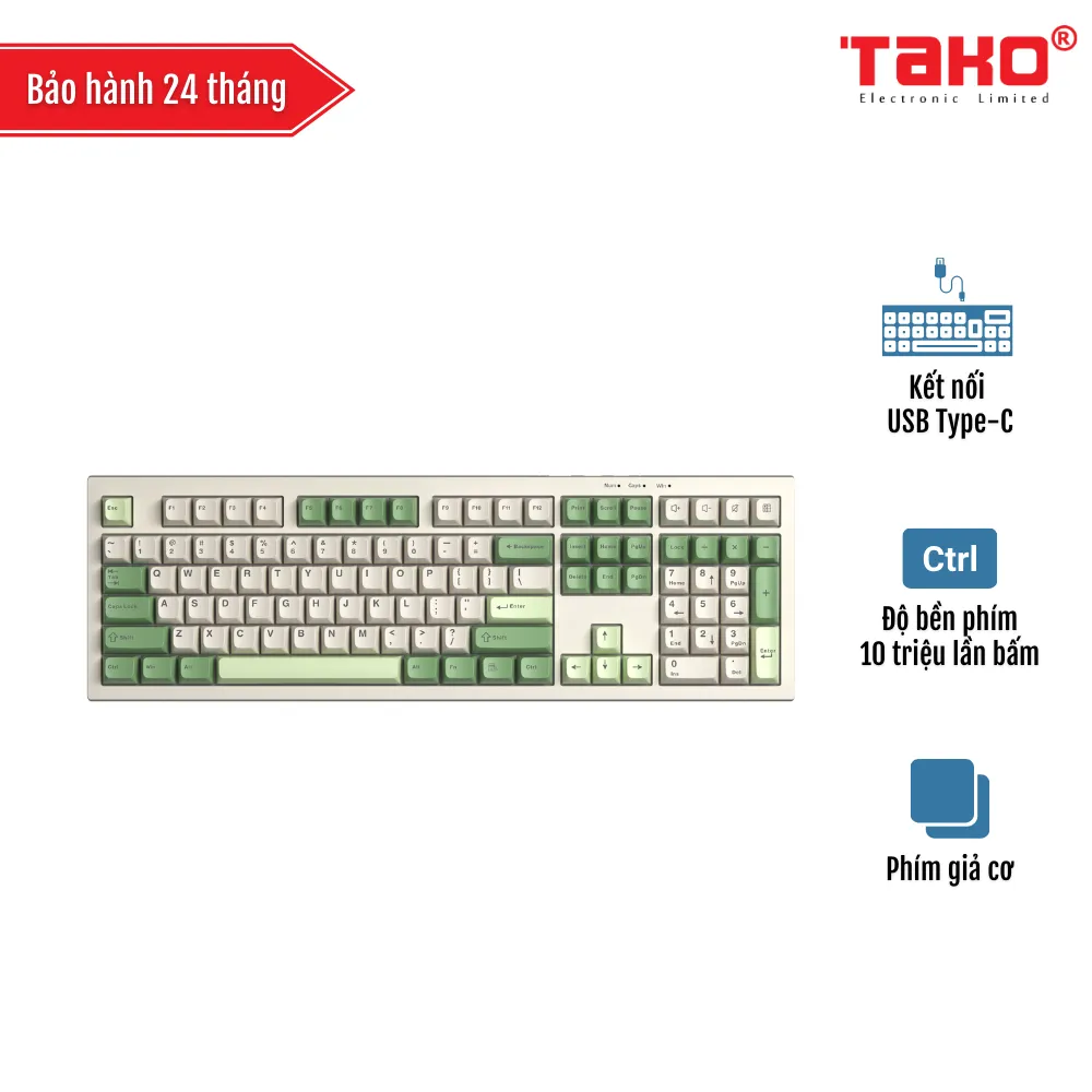 AULA S102 (4722) BÀN PHÍM GIẢ CƠ GAMING CÓ DÂY (Phiên bản Xanh lá + Be)