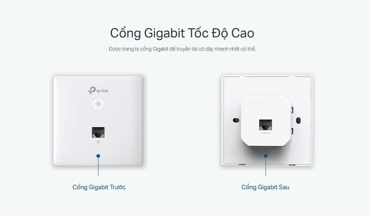 EAP230-Wall Access Point Wi-Fi Gắn Tường Gigabit Omada AC1200 MU-MIMO