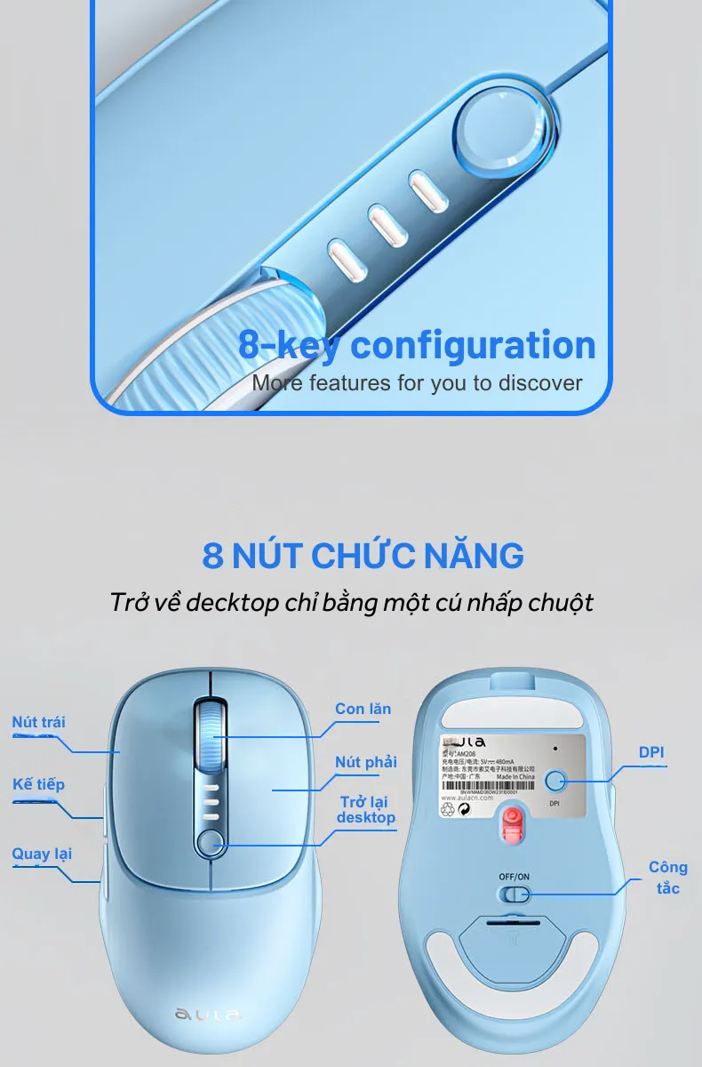 Chuột quang không dây aula AM208