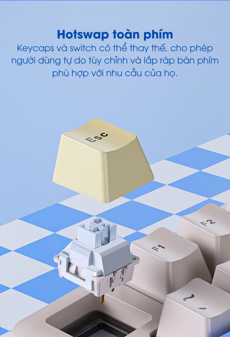 LEOBOG A75 BÀN PHÍM CƠ GAMING 3 MODE